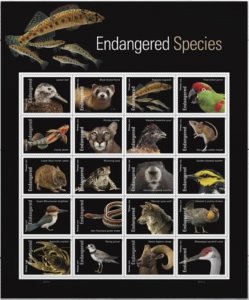 Endangered Species (Sheet of 20)  Forever Stamps Animal Celebrate Anniversary.