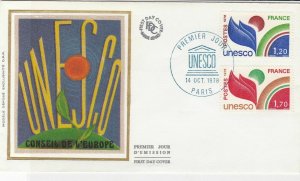 France 1978 UNESCO Council of Europe Slogan Cancels + Stamps FDC Cover Ref 31712