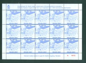 Denmark. Christmas Sheet + Approval Print  2001  Masonic Freemason  St. Martin