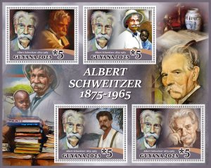 Stamps. Albert Schweitzer 2022 year 1+1 sheets perf Guyana