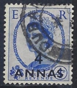 Muscat, Scott #48; 4a on 4p Queen Elizabeth II, Used