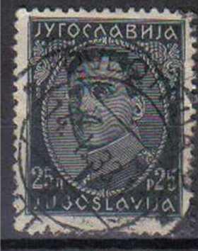 YUGOSLAVIA, 1931, used 25p. black