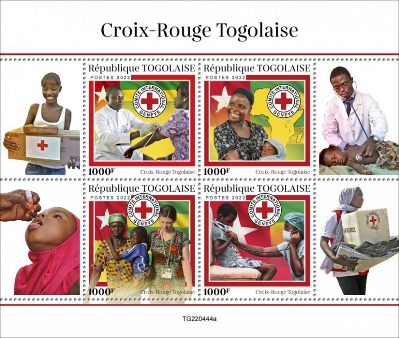 TOGO - 2022 - Togo Red Cross - Perf 4v Sheet- Mint Never Hinged