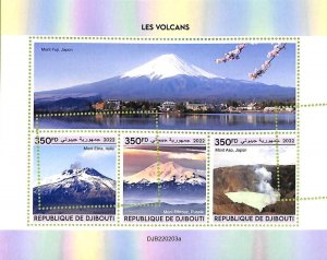 A7514 - DJIBOUTI - MISPERF ERROR Stamp Sheet - 2022 - Volcanoes-