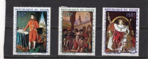 NIGER 1969 PAINTINGS/NAPOLEON SET OF 3 STAMPS MNH 
