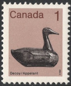 Canada SC#917a 1¢ Heritage Artifacts: Decoy (1985) MNH
