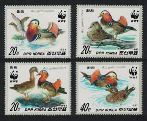 Korea Birds WWF Mandarin Duck 4v 1987 MNH SC#2679-2682 SG#N2715-2718