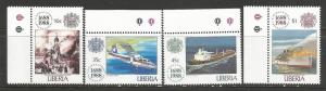 LIBERIA 1101-04 MNH SHIPS AIRPLANE K1027