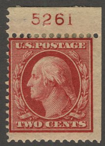 US #332a VF mint hinged, PLATE NUMBER SINGLE,  super nice and fresh! RARE!!  ...