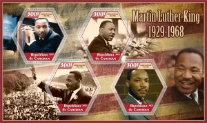 Stamps. Martin Luther King 1+1 sheets perf 2021 year Cameroun