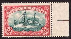 1908 GEA German East Africa 3 Rupien Kaiser Yacht Red & Blkish Grn MVLH Sc# 41a