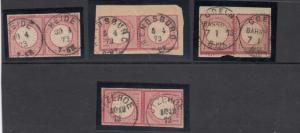 GERMANY # 17 x 4 PAIRS SUPERB VARIOUS TOWN/CITY SON CANCELS  CAT VAL $44