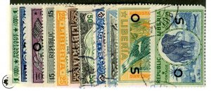 Liberia, Scott #o116-26, Used, o134 w/UL corner, complete set