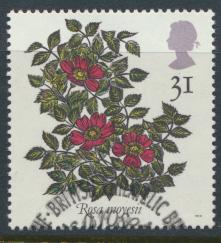 Great Britain  SG 1570 SC# 1384 Used / FU with First Day Cancel-  Roses 