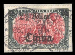 German Colonies, German Offices in China #56 Cat$80, 1906 $2 1/2 on 5m, used ...