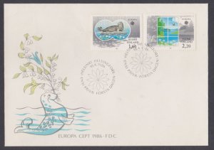 FINLAND - 1986 EUROPA PROTECTION OF THE ENVIRONMENT - 2V FDC