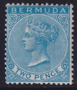 Sc# 2  Bermuda 1866 QV Queen Victoria Wmk 1: Crown and CC Perf 14 MLH CV $600.00