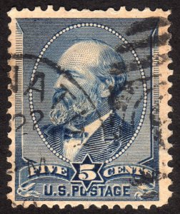 1888, US 5c, Garfield, Used, Sc 216