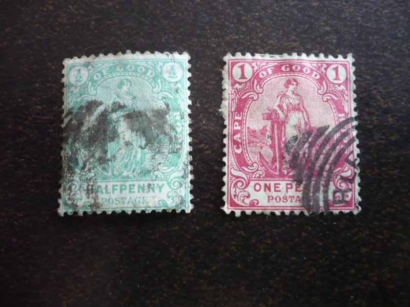 Stamps - Cape of Good Hope - Scott# 59-60 - Used Partial Set of 2 Stamps