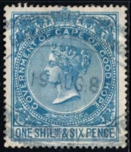 1873 Cape of Good Hope Revenue One Shilling 6 Pence Queen Victoria Stamp Duty