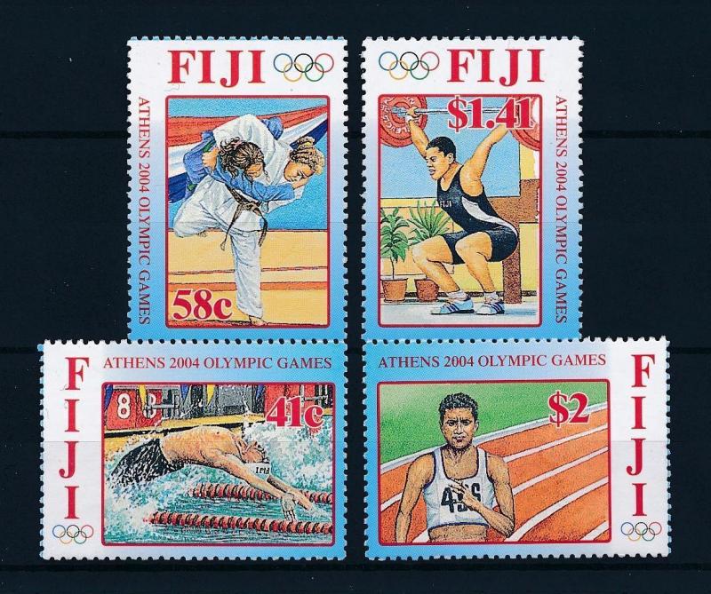 [54695] Fiji 2004 Olympic games Athens Judo Weightlifting Swimming MNH