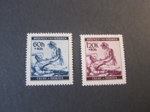 Bohemia Moravia German Occupation 1941 Sc B3-4 set MH