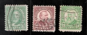 US Sc# 692-Sc# 693-Sc# 694 -  R. Hayes,G. Cleveland,H Harrison - USED - 3 Stamps