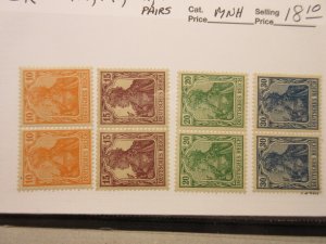 GERMANY Scott 119, 120, 121, 123 PAIRS, MINT NEVER HINGED Cat $18.10