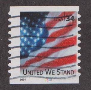 US #3550 United We Stand Used PNC Single Plate #3333