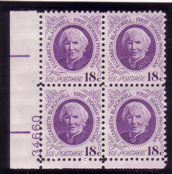 Plt Blk Sc# 1399 E. Blackwell 1st Woman Doctor MNH #34660 LL