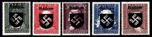 POLAND NB36-NB40 GERMANY OCC RADOM OVERPRINTS OG NH U/M F/VF TO VF