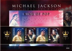 Micronesia- Michael Jackson in Memoriam 1958- 2009 Sheet of 4 MNH