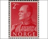 Norway 1959 Used NK471 King Olav V 2 Krone Red (SC372)*STOCK IMAGE*
