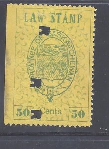 Canada VAN DAM SL5 USED 50ct SASKATCHEWAN LAW STAMP USED BS24114