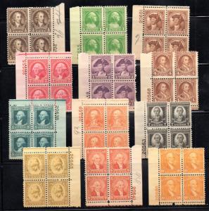 Sc# 704 - 715 PLBK(4) MNH / (706 MH/ 8c touched/ few finger pr) - Lot 1017049