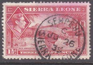 SIERRA LEONE 1939 GVI 1½d - SEMPEHU cds.....................................7131