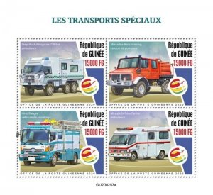 Guinea - 2020 Special Transport, Ambulance - 4 Stamp Sheet - GU200253a