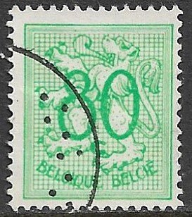 BELGIUM 1951-75 80c Lion Rampant Issue Sc 418 VFU