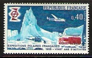 France #1224 Polar Expedition, Plane, Helicopter 1968 NH