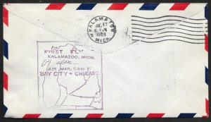 UNITED STATES #C7 on First Flight Cover 1928 Jackson to Kalamazoo