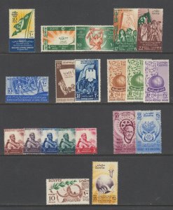 Egypt Sc 317/385 MNH. 1952-56 issues, 8 complete sets, fresh, bright, VF group