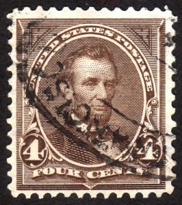 1895, US 4c, Lincoln, Used, crease, Sc 269