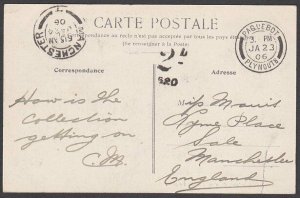 FRENCH GUINEA 1906 postcard Conakry - Paquebot Plymouth - postage due.......P994