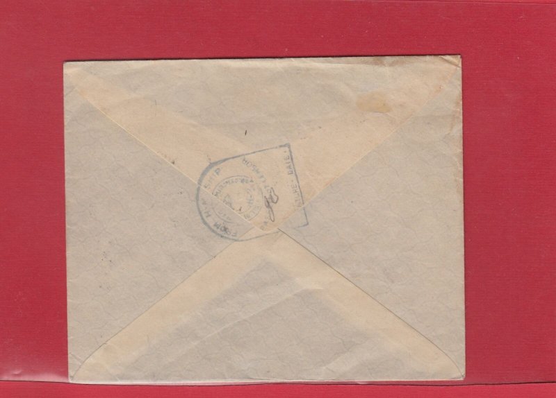 90 cent Trans-Pacific Airmail HMS Ship  censor **AUSTRALIA** CANADA cover