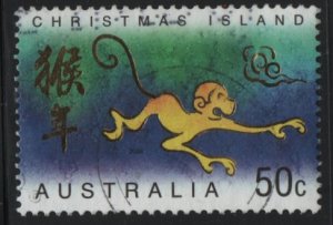 Christmas Island 2004 used Sc 445 50c Yellow Monkey Year of the Monkey