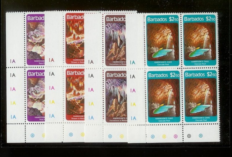 BARBADOS Sc#559-562 Complete Mint Never Hinged PLATE BLOCK Set