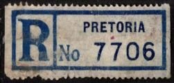 Vintage South Africa Registered Letter Etiquette Pretoria No. 7706