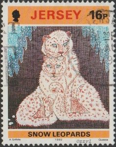 Jersey #JE600 1992 16p Snow Leopards (Batik Design by A. Griffiths) U-VF-NH.