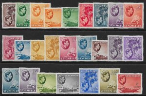 SEYCHELLES SG135/49 1938-49 DEFINITIVE SET MTD MINT