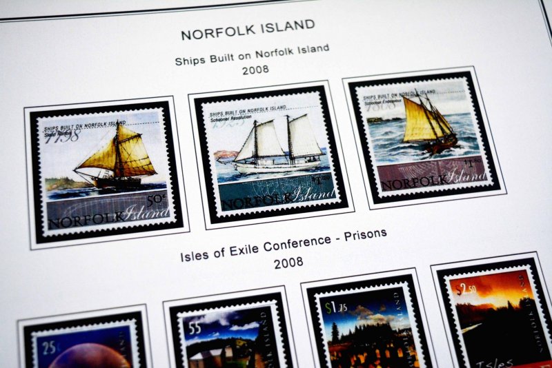 COLOR PRINTED NORFOLK ISLAND 1947-2010 STAMP ALBUM PAGES (129 illustrated pages)